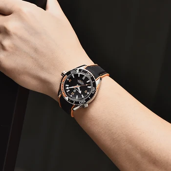 Dizajn PAGANI Gospodo mehanički ručni sat od Nehrđajućeg Čelika 100 M Vodootporan Keramičkih Oštrica Luksuzni Automatski satovi od kristala stakla