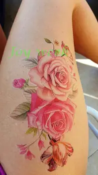Vodootporne privremena tetovaža Naljepnica struk ruka fišbajn seksi ruža tetovaža cvijet naljepnice flash tetovaža lažne tetovaže za žene djevojka 7