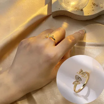 Jednostavno Mali Prsten-leptir Za žene 2021 Modni nakit Trend Ličnosti Prst Zlatni Prsten Mali Korejski Verzija pribor