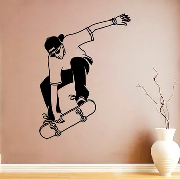 Natpis na zidu u sobi dječaka ukras pozadine za skateboard strmom dječaka za uređenje doma