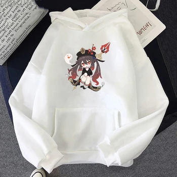 Genshin Impact Veste Ženski Svakodnevne Anime-hoodies Harajuku Kawaii Hu Tao s grafičkim kapuljačom 2021 Nove Ženski puloveri Vanjska odjeća