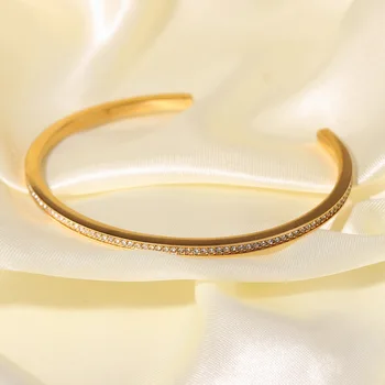 Kubni cirkonij zlatne narukvice-rukava za žene narukvice od nehrđajućeg čelika graciozan elegantan nakit minimalistički nakit veleprodaja