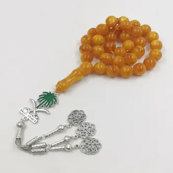 Тасбих Саудовский nacionalni dan narukvice od perli od smole amber boje Saudijska Arabija pribor islamske nakit ogrlica мисбаха muslimanski poklon