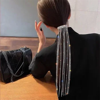Moda luksuz sve vještački dugo četkica klinac otvaranje elastična dugi trn crystal klinac ženski nakit poklon pribor