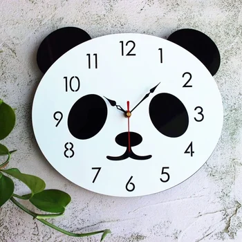 Kreativna crtani zidni satovi moderni akril sat Nacionalne riznice panda slatka mala zidni sat obiteljsko ukras djecu
