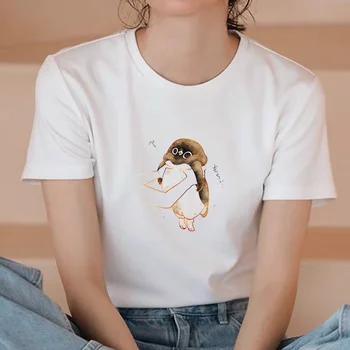 Ženska t-shirt Harajuku love t-shirt ženska slatka pingvin Ulzzang grafički majice ženske 2021 godišnja ženska odjeća