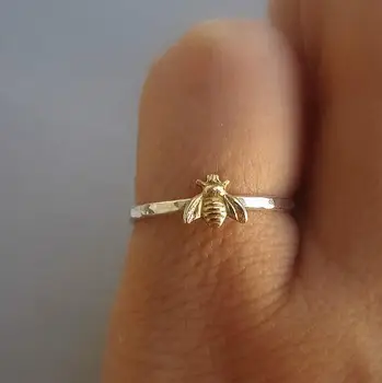 2020 Novi Jednostavan Zlatna Boja Pčelinje Prsten Za žene i muškarce Modni nakit Zabavne Poklone za stranke