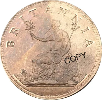 Velika britanija 1806 Jedan peni Georg III Crveni bakar kopiju novčić