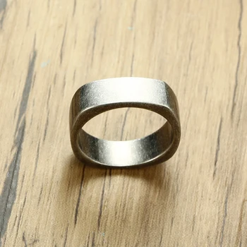 Rock-punk Starinski Srebrna boja Muški prsten Jednostavan kvadrat prsten od Nehrđajućeg čelika Modni prsten na prst Gospodo večernji koktel ukras