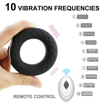 10 Načina Vibratori Prsten za penis Prsten za člana Seks-igračke za muškarce USB Punjiva Erekcija penisa Prsten za člana Vibrator za parove