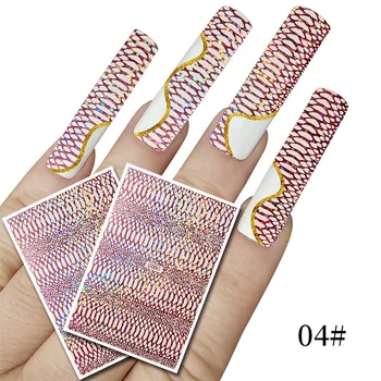 3D Ljetnim Neon Naljepnice za nokte s Крокодиловым po cijeloj površini, koji se prelijeva Klizači za prijenos, Dizajn nokte, Naljepnice za ukrašavanje noktiju DIY