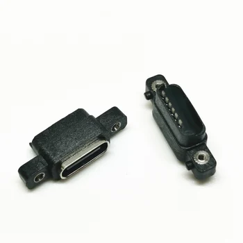 USB 3.1 Type-C 6Pin SMD DIP IPX7 vodootporan Priključak utičnica S otvorom za vijak Za DIY-dizajn pcb Port brzo punjenje sa visokim udara