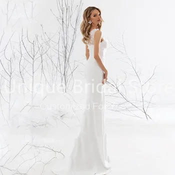 Elegantna vjenčanica Sirena bez rukava Slatka Na Jedno Rame s patent-zatvarač Iza Aplicirano Cvijet 2021 Djeveruša Haljina Vestido De Noiva