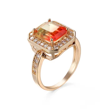 Novi Prsten od kvarcnog kristala sa zlatne Crveno Žutom kamen Vjenčano prstenje za ruke DIY Modni nakit Pribor za ljepotu Prekrasan ukras