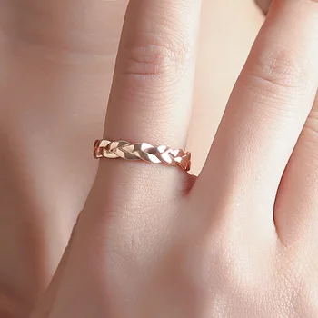 Uzorak Twisted uže Cvijeće od konoplje Prsten je Elegantno pokriva Rose gold Srebrne Boje Vjenčani prsten s repom Trendi ženski nakit