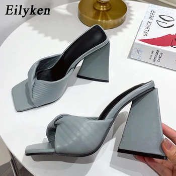 Eilyken Nova moda Čudan Stil na visokim petama Pomični papuče Za žene s trga vrhom, ženske sandale, Ljetna obuća za stranke na pisti
