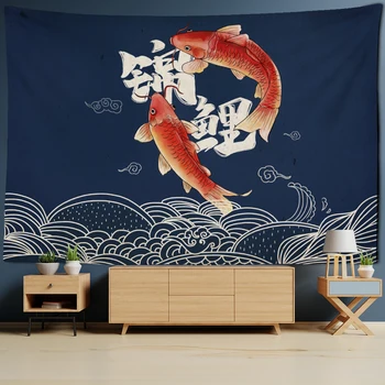 Japanska Ilustracija Zidna Tapiserija Kanagawa Val Ispis Boem Hipi Spavaća Soba Kućni Dekor