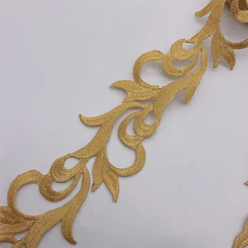 6 metara Zlatne Tkanine Vez Čipke Obloge za ženske muške odjeće DIY