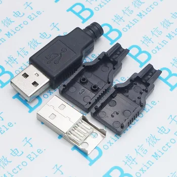 45шт Javni žice tip iz tri dijela plastični omotač muški konektor USB A-tip kućište sa plastičnim žicom 4P4