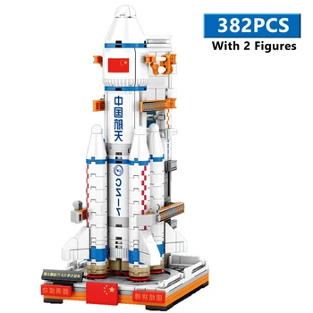 SEMBO 382 kom. Kineska svemirska postaja Teretni Brod booster je Gradbeni blok Astronaut Transportni Svemirski brod Figurice Cigle Igračke