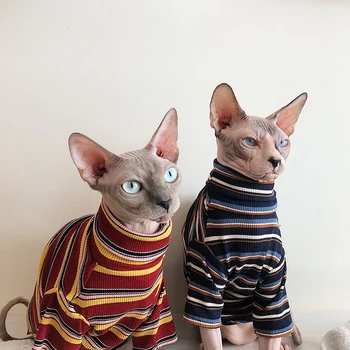 Od XS do XL Odjeću za mačke za Sfinga Безволосая Prugasta Odjeća Tople pletene džemper Odjeća za mačke Oprema za kućne ljubimce