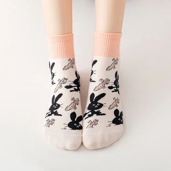 Zabavne strme proizvodi životinjskog podrijetla za djevojčice Voće Cvijeće s geometrijskim uzorkom Meke pamučne čarape Divlji Leopard Sportski Casual ulični shuttle