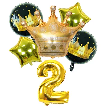 6 kom. Veliki baloni sa zlatnom krunom Broj folija Je loptu Slika od 1 do 9 Globusa Ukras za rođendan Dječje igračke na poklon od 32 inča