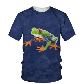 Ljetne Nove 3D zabavne majice s likom drvene žabe za muškarce, modni svakodnevne majice sa po cijeloj površini životinja, Individualnost, zanimljiv trend majica