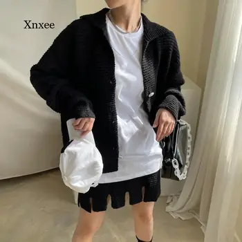 Francuski Džemper Suknja Kostim Ženski komplet od dva dijela s V-izrez i Kardigan dugih rukava Mini-suknje s visokim strukom Korejski odijela Modne odjeće