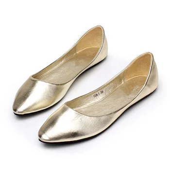 CEYANEAO mondeno cipele ravnim cipelama, zlatna ženske cipele, udobne cipele s žlicom, velike dimenzije 40 41, monotono cipele za brodove