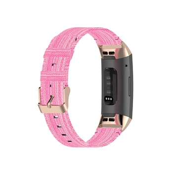 Najlon Tkani Uzicom za Fitbit Charge 3/4 i Charge 3 SE Međusobno Uzicom za pribor Narukvice, Narukvica Ženski Pink Luksuzni