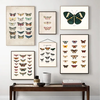 Berba grafike s leptiri, Kukci, Priroda, Dječji obrazovni plakat, Dječji Zidni Umjetničke slike, Slikarstvo na platnu, Uređenje dječje sobe