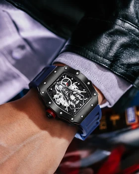 2021 MAKLON Luksuzni mens novi silikonski satovi za muške osobnosti cool, trend visoke kvalitete rm luksuzni muški ručni kvarcni sat