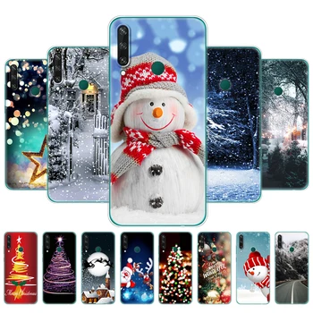 Za Huawei Y6P Torbica 6,3-inčni Stražnji poklopac telefona za Huawei y6p 2020 MED-LX9N Silikonska mekana torba zima Božić snježne drvce nova godina