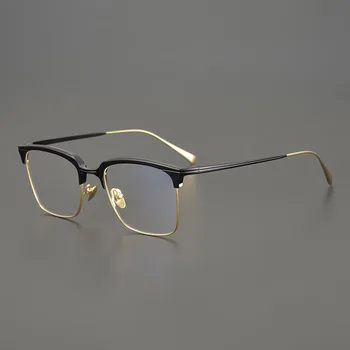 Titan recept ženske Retro Naočale za kratkovidnost Gafas, Japanski Okrugle Naočale Ručni rad,gospodo Računalne Optički Bodove u okvirima