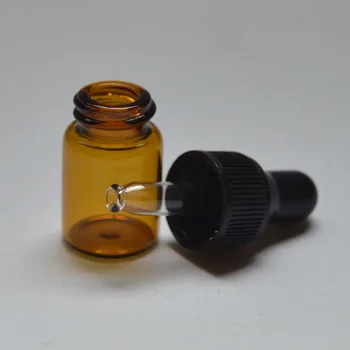 Moda 20 kom. Male Staklene žuto Posudice s poklopcem za kapaljke od čistog Stakla Mini-Eterično ulje 2 ml Staklena boca za kapaljke