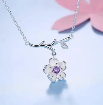 SMJEL Nova Moda Romantične cvijeće trešnje Choker Ogrlice i privjesci za žene Cvijet ogrlica SYXL078