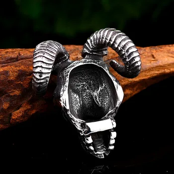 Бейер Cool 316L nehrđajućeg čelika Vikinzi овечья glava privjesak ogrlica Šarm Amulet životinja skandinavski nakit za muškarce BP8-458