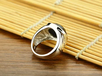 Kvalitetan modni prsten od srebra. donje prsten od čistog srebra 925 sterling. Identitet klasicni crni kamen prsten nakit