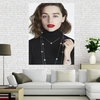 Običaj platnu plakat Emilia Clarke Plakat 60x90 cm Ukras kuće tkanine zidni poster ispis Svilene tkanine
