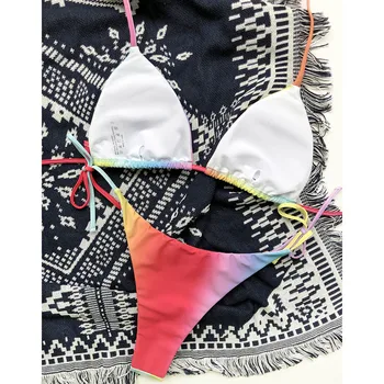 INGAGA Seksi bikini s бретельками Ženski kupaći kostim 2022 Novi gradient kupaći kostim sa žice na struk Plaža odjeća Bikini Лоскутный kupaći kostim za žene