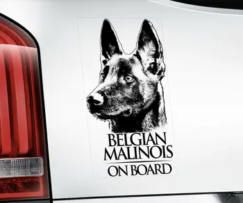 Malinois je belgijski Bistra Vinil Naljepnica za prozore, Мехелаарская ovčar, Art print 20*10 cm