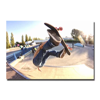 Skateboard Ekstremni Sportovi Plakat Umjetničke Grafike Svila Platnu Za Zidne Slike Uređenje Sobe-003