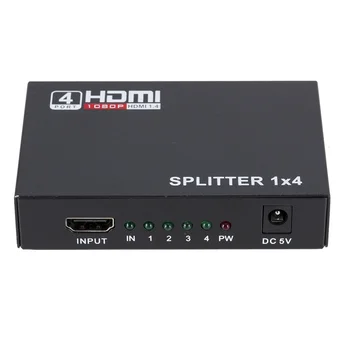 Vrući Originalni 5,1 Gbit / s HDMI kompatibilan Splitter 1X4 4-portni Hub Pojačalo-repeater 1,4 3D 1080p 1 4 izlaz S napajanjem EU/SAD