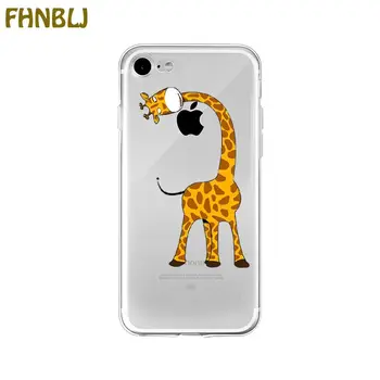 Slatka crtani životinja žirafa Prozirna torbica za telefon fundas Torbica za iPhone 13 11 12 pro XS MAX 8 7 6 6 S Plus X 5 5S SE XR