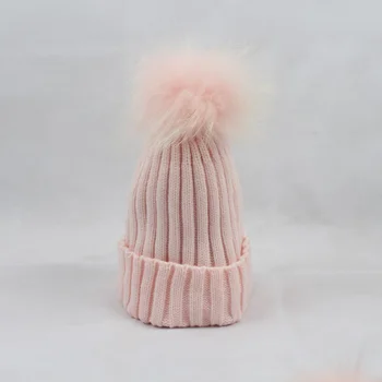 FURANDOWN 2019 Veliki 18 cm помпон od krzna Zimska kapa Jesenski ženska kapa ravnici pletene kape-kape za žene