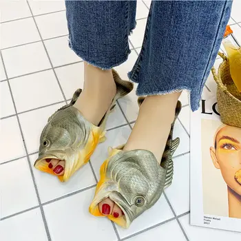Parovi kreativna papuče za djevojke slatka dizajnerske riblje coaster ulica cipele za žene lude papuče