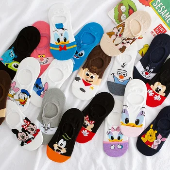 Disney Mickey Minnie Stitch Čarape Slatka crtani životinje Ženske čarape Zabavne čarape za gležnjeva Ženske pamučne Nevidljive Čarape Poklon za žene