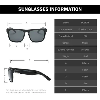 DUBERY Polarizirane sunčane naočale za muškarce i Za žene Sunčane naočale za vožnju Gospodo Marke dizajn sportske sunčane naočale Kvadrat ogledalo Ljeto UV400 Googles