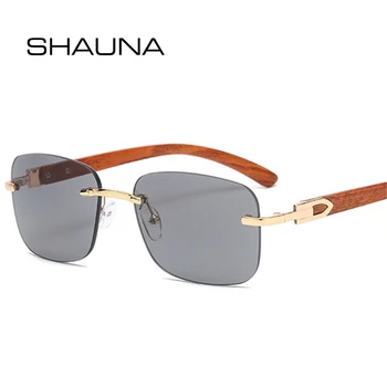 SHAUNA Klasicni Trg ženske sunčane naočale rimless Modni brand Dizajner Prozirne oceana gradijent ispunjava leće Nijanse UV400 Muške sunčane naočale